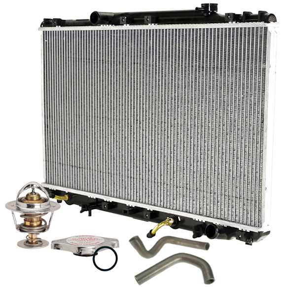 6-Piece Kit Radiator, 2.2L Engine, Aluminum Core, Plastic Tank, includes Radiator Cap, Radiator Hose, Thermostat, and Thermostat Gasket
