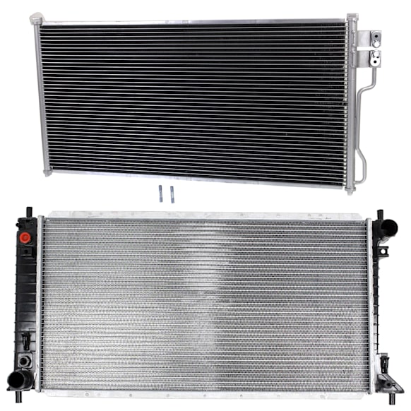 2002 Ford Expedition - 2-Piece Kit Radiator, For Models With Standard Duty Cooling, 4.6L 8Cyl,  Includes (1) A/C Condenser and (1) Radiator