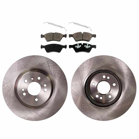 4-Piece Kit Front Brake Disc and Pad Kit, Plain Surface, 5 Lugs, Cast Iron, Organic Pad Material, Pro-Line Series