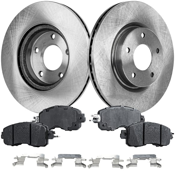 2018 Nissan Altima - 2-Wheel Set Front Brake Disc and Pad Kit, Plain Surface, 5 Lugs, 294.89 mm, Ceramic, 3.5L 6Cyl, Pro-Line Series Includes (2) Disc and (1) Pad Set