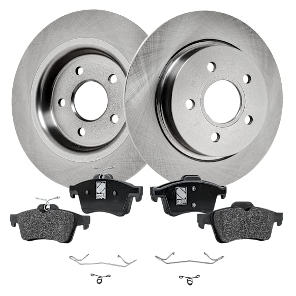 4-Piece Kit Rear Brake Disc and Pad Kit, Plain Surface, 5 Lugs, 279.91 mm Organic, Pro-Line Series