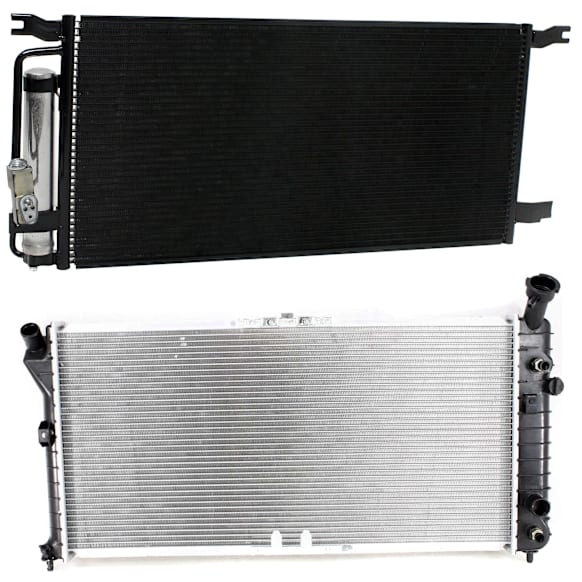 2002 Pontiac Montana - 2-Piece Kit Radiator, For Models With Standard Duty Cooling, 3.4L 6Cyl,  Includes (1) A/C Condenser and (1) Radiator