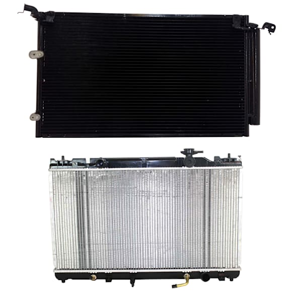 2005 Toyota Camry LE - 2-Piece Kit Radiator, For Models With Standard Duty Cooling, 2.4L 4Cyl,  Includes (1) A/C Condenser and (1) Radiator
