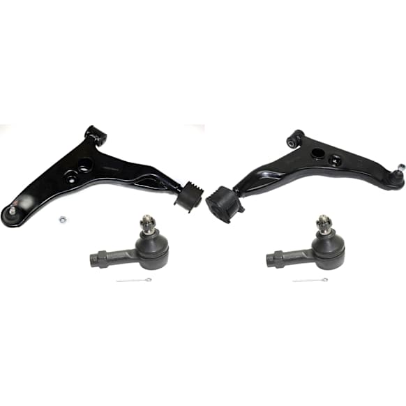 4-Piece Kit Front, Driver and Passenger Side, Lower Control Arm Kit, Includes (2) Control Arm and (2) Tie Rod End