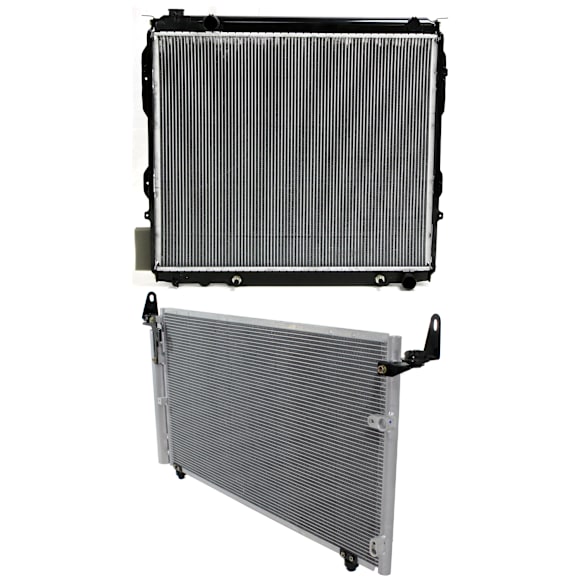 2004 Toyota Tundra SR5 - 2-Piece Kit Radiator, 4-Door,  (Double Cab), 4.7L 8Cyl, Crew Cab Pickup,  Includes (1) A/C Condenser and (1) Radiator