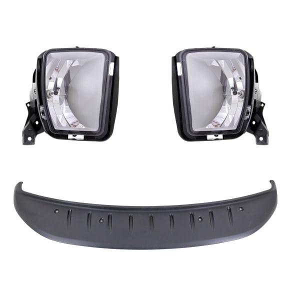3-Piece Kit Front Valance with Fog Lights, Plastic, Textured, For Models With 2-Piece Bumper Type, Type 2