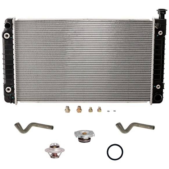 6-Piece Kit Radiator, with Radiator Cap, Radiator Hose, Thermostat, and Thermostat Gasket, 5.0L/5.7L Engines, 28 in. Core Width, with Engine Oil Cooler