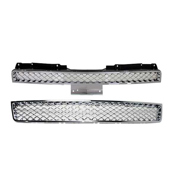 2007 Chevrolet Tahoe - 2-Piece Kit Grille, Chrome,  Includes (1) Bumper Grille and (1) Grille