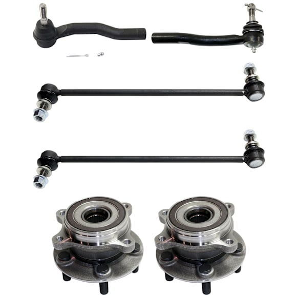 2012 Lexus CT200h - 6-Piece Kit Front, Driver and Passenger Side Suspension Kit,  Includes (2) Sway Bar Link, (2) Tie Rod End, and (2) Wheel Hub