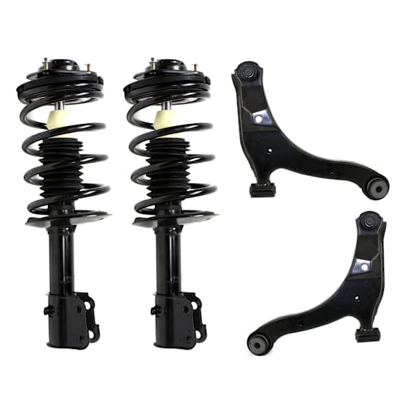 4-Piece Kit Front, Driver and Passenger Side, Lower Control Arm Kit, Includes (2) Control Arm and (2) Loaded Strut