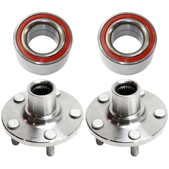 2006 Chrysler PT Cruiser - 4-Piece Kit Front, Driver and Passenger Side Wheel Hub, With Race Set, 5 Lugs, With Bearing,  Includes (2) Wheel Bearing and (2) Wheel Hub