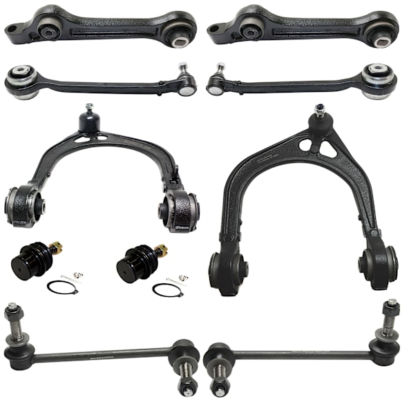 10-Piece Kit Front, Driver and Passenger Side Suspension Kit, RWD, Change Left & Right at Same Time, For Models Includesout Touring Suspension, Non-Adjustable Type, Tension Strut