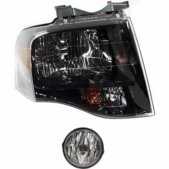 2014 Ford Expedition - 2-Piece Kit Passenger Side Halogen Headlight, With bulb(s), OE Replacement,  Includes (1) Fog Light and (1) Headlight