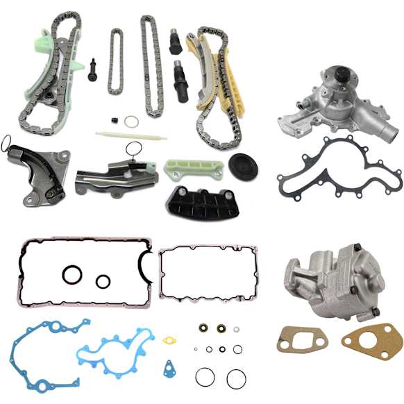 2002 Ford Ranger - 4-Piece Kit Timing Chain Kit, Engine VIN: E, SOHC, 4.0L 6Cyl,  Includes (1) Engine Conversion Gasket Set, (1) Oil Pump, (1) Timing Chain Kit, (1) Water Pump