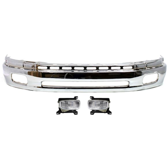 3-Piece Kit, Front, Lower Bumper, Chrome, Includes (1) Bumper and (2) Fog Light