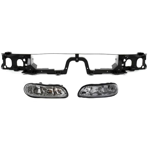 2005 Chevrolet Classic - 3-Piece Kit Driver and Passenger Side Halogen Headlight, With bulb(s), OE Replacement,  Includes (1) Header Panel and (2) Headlight