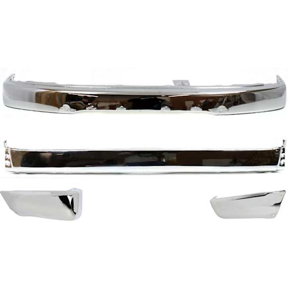 1999-2002 Toyota 4Runner - 4-Piece Kit, Front Bumper, Sport Utility, For Models Without Sport Package, Chrome, Includes (1) Bumper, (2) Bumper End, and (1) Step Bumper