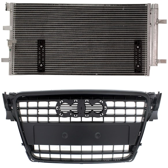 2014 Audi A4 - 2-Piece Kit Grille, Primed,  Includes (1) A/C Condenser and (1) Grille Assembly