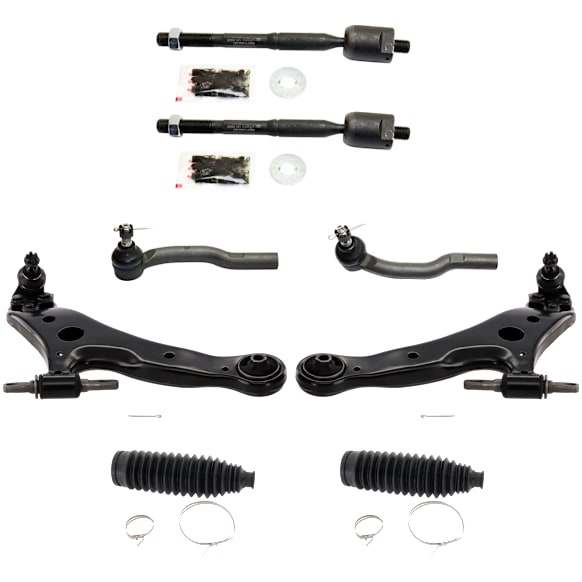 2004 Lexus ES330 - 8-Piece Kit Front, Driver and Passenger Side Suspension Kit,  Includes (2) Control Arm, (2) Steering Rack Boot, and (4) Tie Rod End