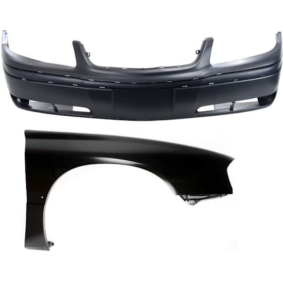 2000-2005 Chevrolet Impala - 2-Piece Kit, Front Primed Bumper Cover, Includes (1) Bumper Cover and (1) Fender