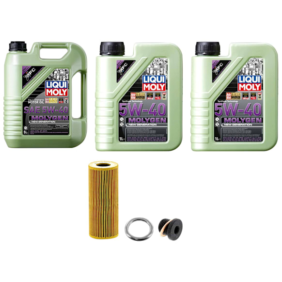 2008 Audi A4 Quattro - 6-Piece Kit Full Synthetic Motor Oil, 6.87 Quart (qt) capacity, 6-Piece Kit,  Includes (3) Motor Oil, (1) Oil Drain Plug, (1) Oil Drain Plug Gasket and (1) Oil Filter