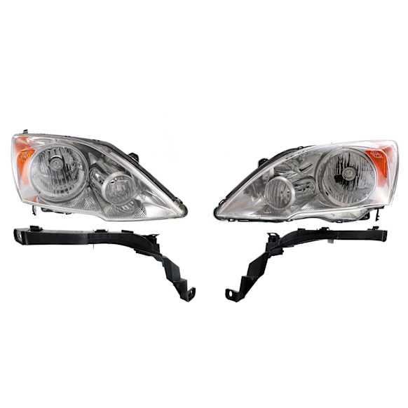 2007-2011 Honda CR-V - 4-Piece Kit Driver and Passenger Side Halogen Headlight, Without bulb(s), OE Replacement, Includes (2) Headlight and (2) Headlight Bracket
