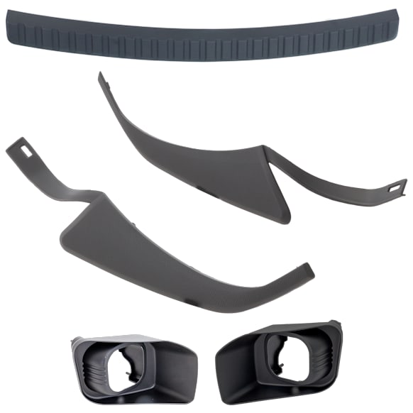 5-Piece Kit Front, Driver and Passenger Side Bumper Trim, Includes (3) Bumper Trim and (2) Fog Light Trim