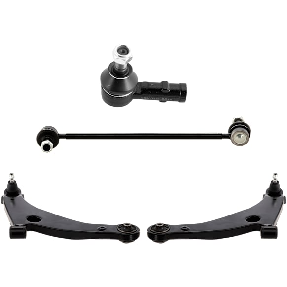 6-Piece Kit Front Suspension Kit, Includes (2) Control Arm, (2) Sway Bar Link, and (2) Tie Rod End