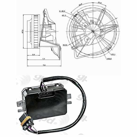 2001 Buick LeSabre - 2-Piece Kit Blower Motor, Original Without Cooling Tube