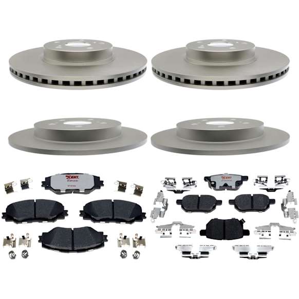 2009 Toyota Matrix - 4-Wheel Set Front and Rear Brake Disc and Pad Kit, OE Equipped with Ceramic Pads, 1.8L 4Cyl, Element3 EHT Series  Includes (2) Disc and (1) Pad Set