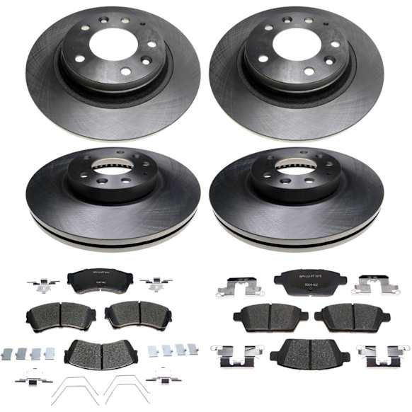 2009 Ford Fusion - 4-Wheel Set Brake Disc and Pad Kit, Front-298.96 mm/Rear-279.91 mm, 3.0L 6Cyl, R-Line Series  Includes (2) Disc and (1) Pad Set