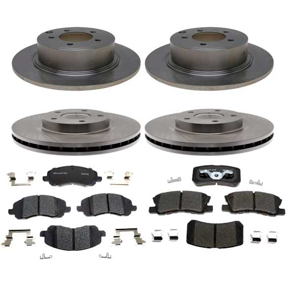 2014 Jeep Compass - 4-Wheel Set Brake Disc and Pad Kit, Front-294.13 mm/Rear-302.01 mm, 2.0L 4Cyl, R-Line Series Includes (2) Disc and (1) Pad Set