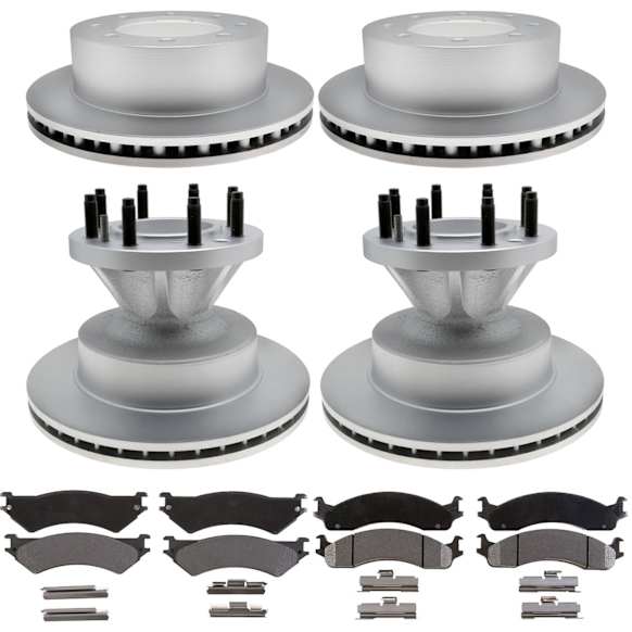 2004 Ford E-350 Club Wagon - 4-Wheel Set Brake Disc and Pad Kit, Front-330.96 mm/Rear-325.88 mm, 5.4L 8Cyl, Element3 Series  Includes (2) Disc and (1) Pad Set