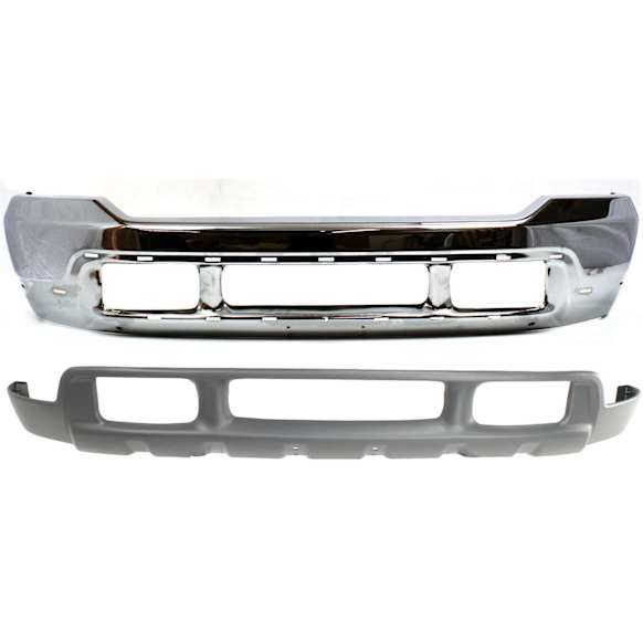2001 Ford F-250 Super Duty - 2-Piece Kit Front Bumper, Chrome,  Includes (1) Bumper and (1) Valance