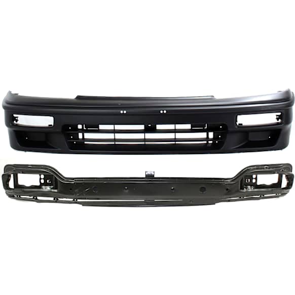 1991 Honda CRX - 2-Piece Kit Front Primed Bumper Cover,  Includes (1) Bumper Cover and (1) Bumper Reinforcement