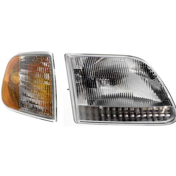 2-Piece Kit Passenger Side Halogen Headlight, With bulb(s), OE Replacement, Includes (1) Headlight and (1) Corner Light