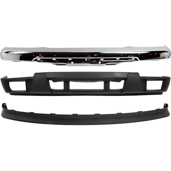 3-Piece Kit, Front Bumper, Chrome, Includes (1) Bumper, (1) Bumper Cover, and (1) Valance