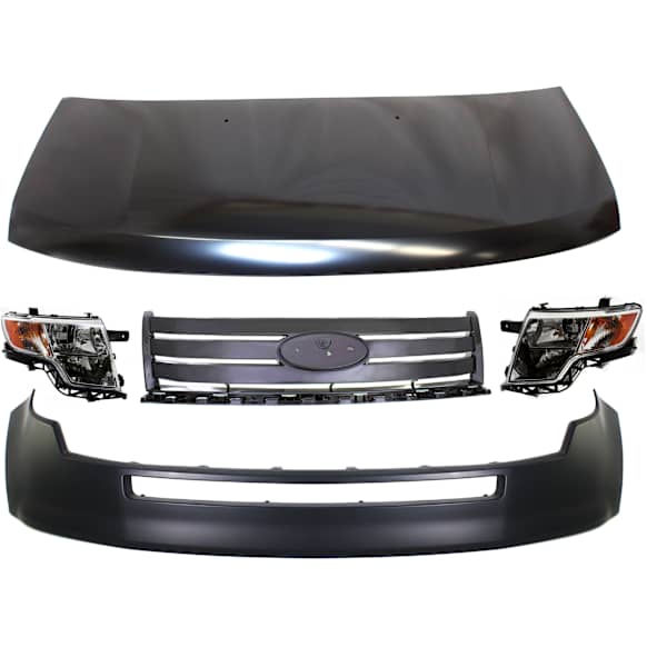 2007 Ford Edge - 5-Piece Kit Grille, Chrome, Sport Utility,  Includes (1) Bumper Cover, (1) Grille, (2) Headlight, and (1) Hood
