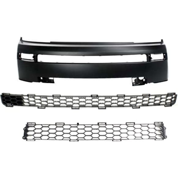 2005 Scion xB - 3-Piece Kit Front Primed Bumper Cover,  Includes (1) Bumper Cover and (2) Bumper Grille