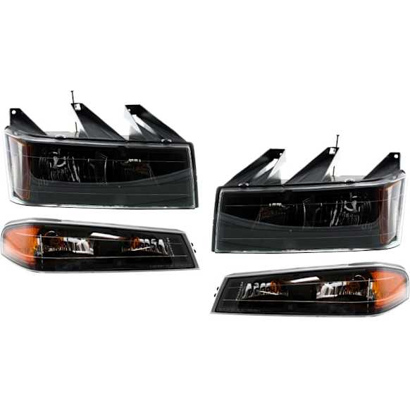 2008 Isuzu i-370 - 4-Piece Kit Driver and Passenger Side Halogen Headlight, With bulb(s), OE Replacement,  Includes (2) Corner Light and (2) Headlight
