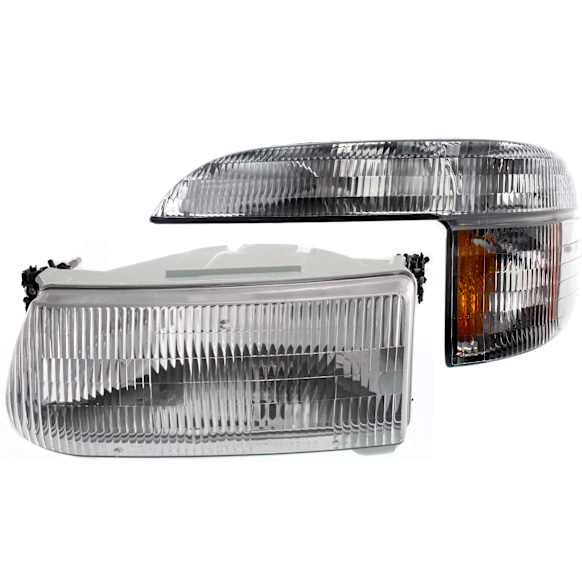 1999 Ford Explorer - 2-Piece Kit Driver Side Halogen Headlight, With bulb(s), OE Replacement,  Includes (1) Corner Light and (1) Headlight