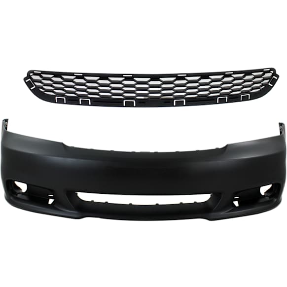 2013 Dodge Avenger - 2-Piece Kit Front Primed Bumper Cover, Sedan,  Includes (1) Bumper Cover and (1) Bumper Grille