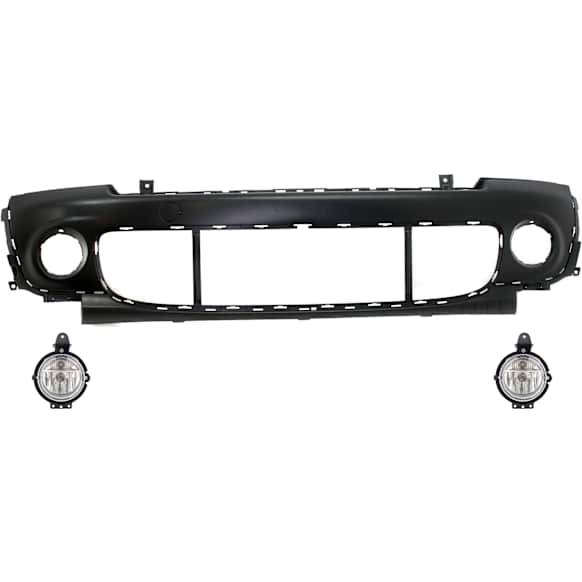 2015 Mini Cooper Base - 3-Piece Kit Front Primed Bumper Cover,  For Models Without John Cooper Works Package, Convertible,  Includes (1) Bumper Cover and (2) Fog Light