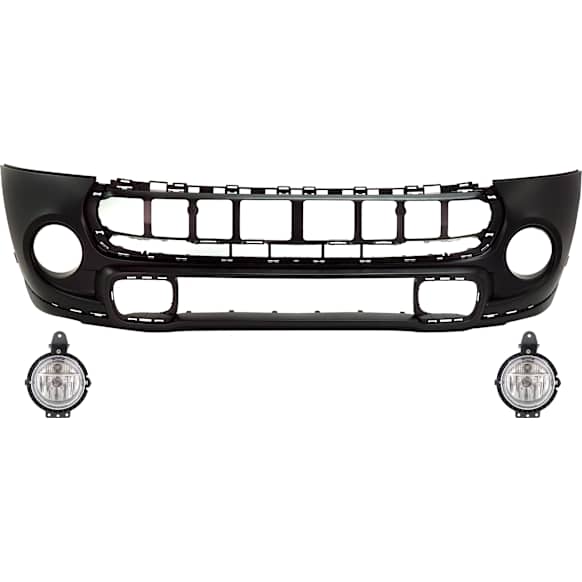 2015 Mini Cooper - 3-Piece Kit Front Primed Bumper Cover,  Includes (1) Bumper Cover and (2) Fog Light