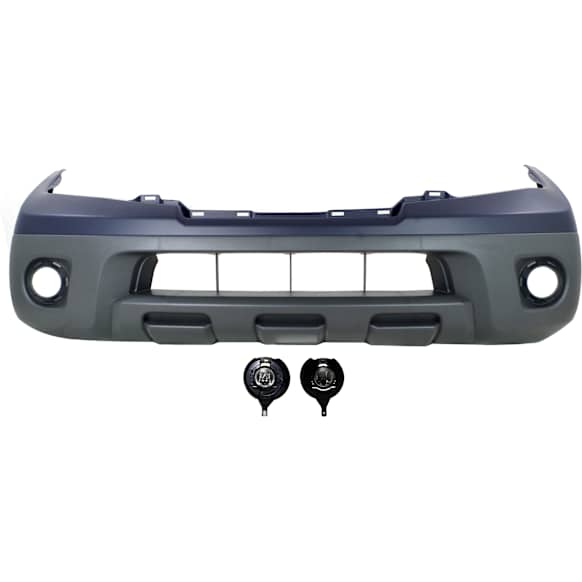 3-Piece Kit Front Upper - Primed, Lower - Textured Bumper Cover, CAPA Certified, Includes (1) Bumper Cover and (2) Fog Light