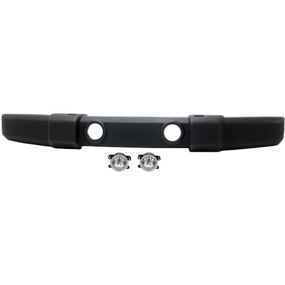 2012 Jeep Wrangler - 3-Piece Kit Front Textured Bumper Cover, For Models With Standard Duty Type ,  Includes (1) Bumper Cover and (2) Fog Light
