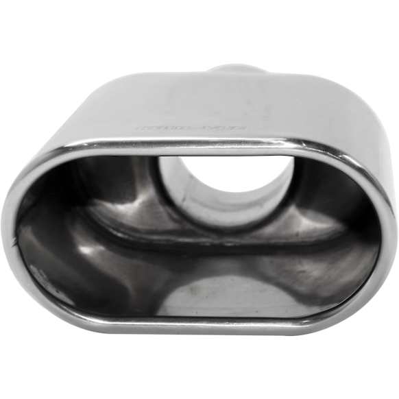 KV160111 Exhaust Tip Polished Stainless Steel, Angled Cut, Exhaust Tip, Oval Shape, 2.25 in. Inlet, Universal