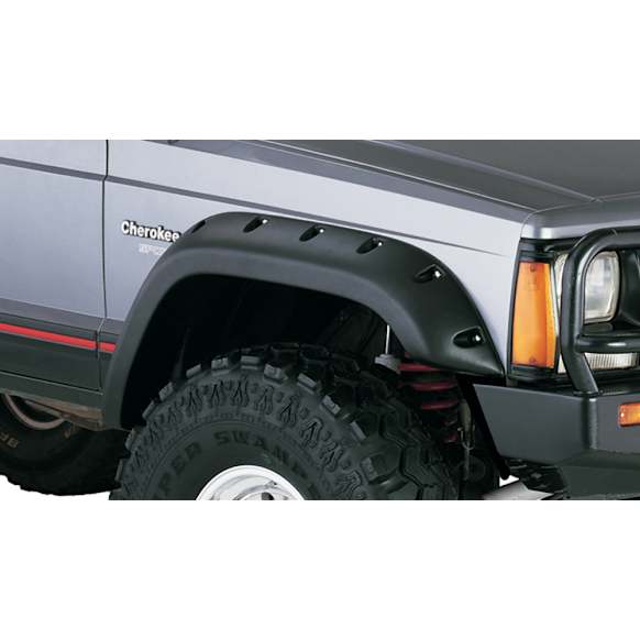 10035-07 Front, Driver and Passenger Side Fender Flares, Black Cut-out for Jeep Series