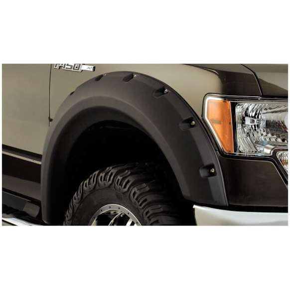 2011 Ford F-150 - Front, Driver and Passenger Side, Fender Flares, Styleside, Tire Coverage 2.38 in., Black, Pocket Style Series