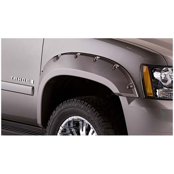2014 Chevrolet Tahoe - Front, Driver and Passenger Side, Fender Flares, Tire Coverage 2.25 in., Black, Pocket Style Series